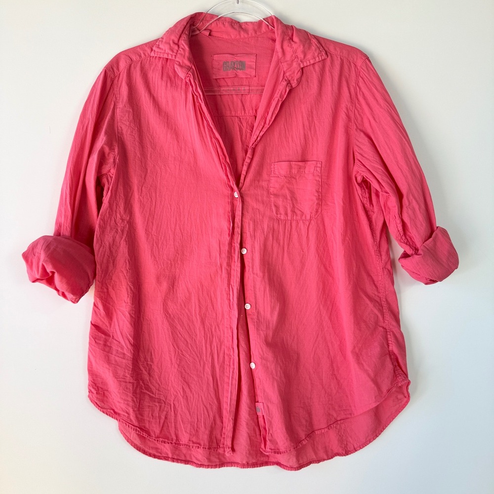 Grayson Frank & Eileen The Hero Button Up Shirt Womens 2‎ (small) Pink
